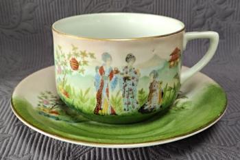 Šálek s podšálkem, zn. Rybáře, K. Knoll, Karlsbad Šálek s podšálkem, zn. Rybáře, K. Knoll, Karlsbad