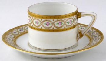 Secesní moka šálek, zlacený věneček - Epiag Secesní moka šálek, zlacený věneček - Epiag